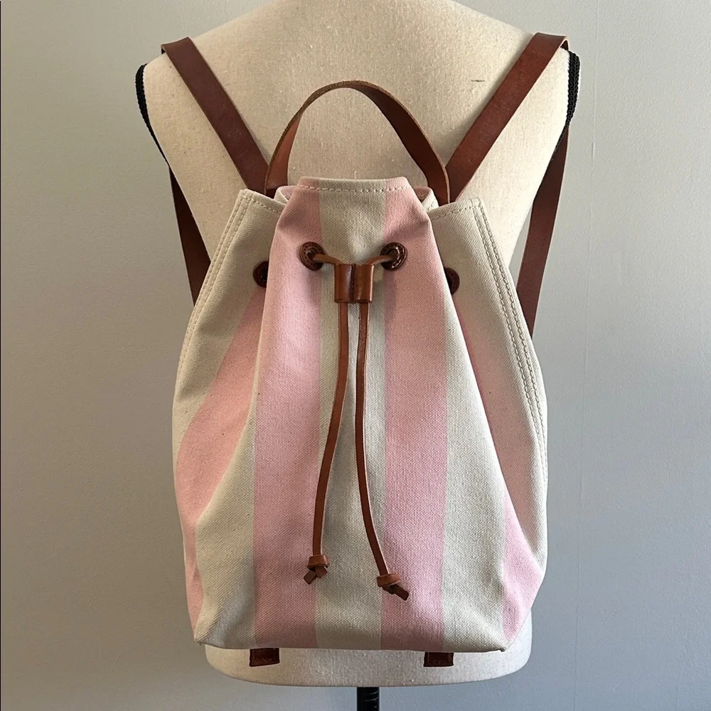 Madewell Somerset Stripe Canvas & Leather Backpack